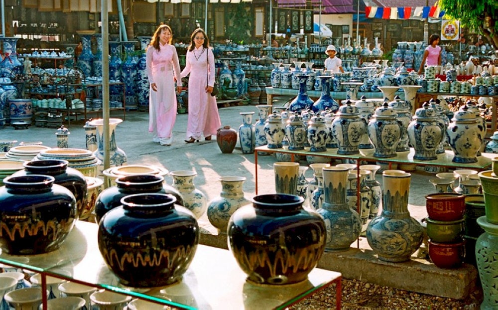 Bat Trang is a center for both functional and ornamental pottery